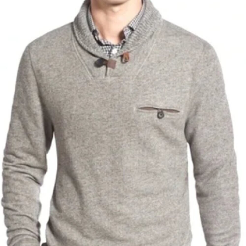 Billy Reid Men's‎ Size XL Shiloh Shawl Collar Sweatshirt Pullover Gray Cotton